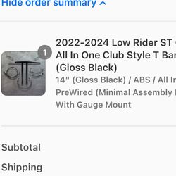 14” Tbars Lowrider St Softail 2022-2024 Club Style
