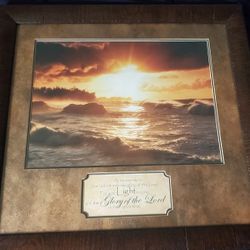 Framed Picture Sunrise With Bible Verse