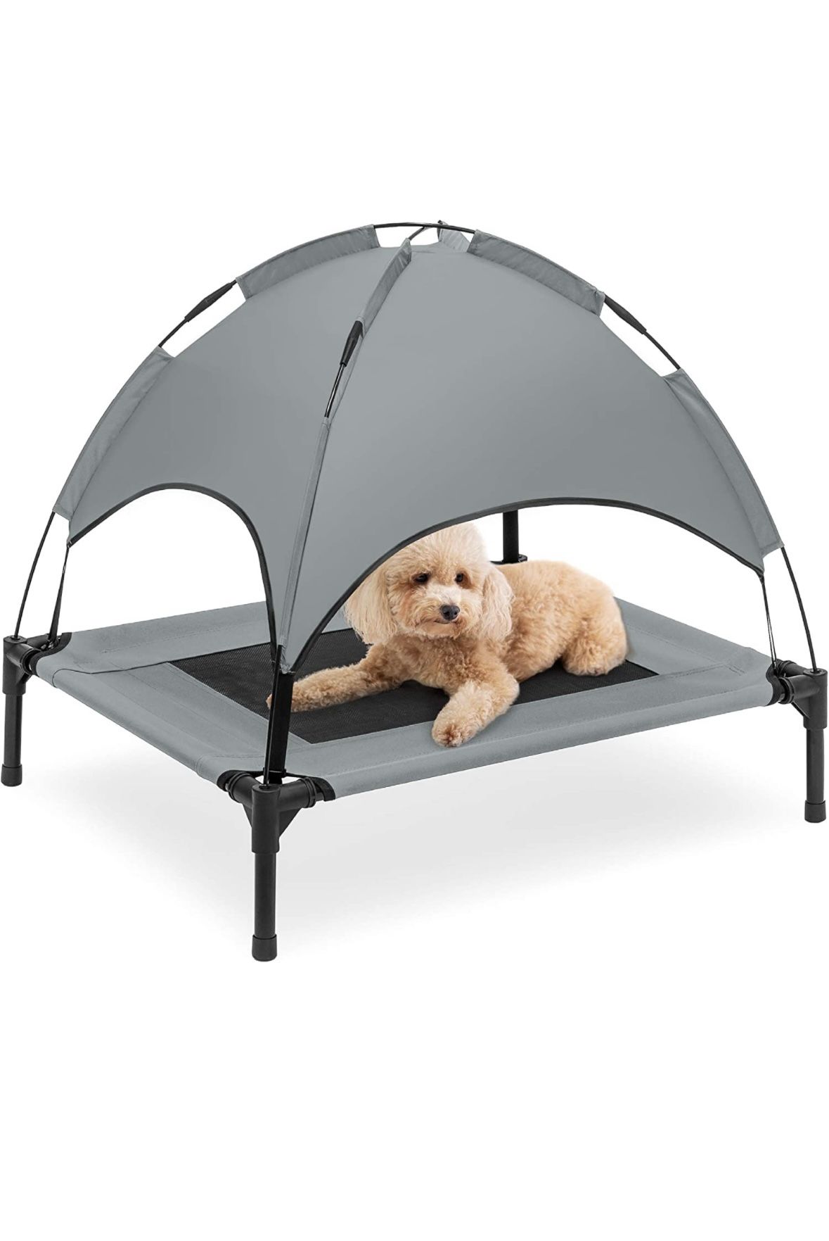 Elevated Cooling Dog Bed With Rem Canopy