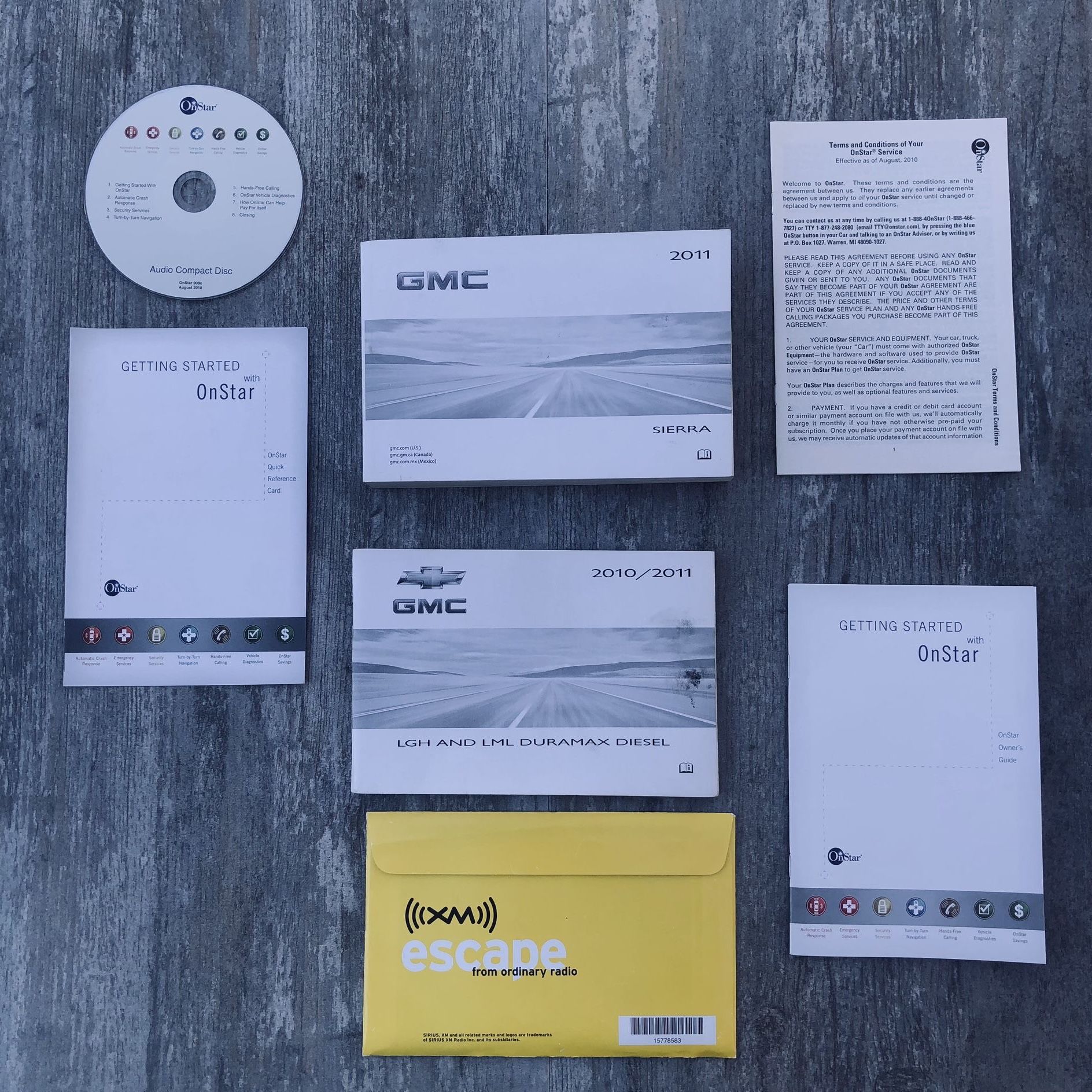 2 0 1 1 Sierra 2500HD Duramax Owners Manual Set