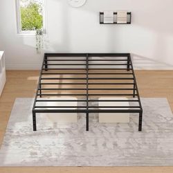 King 18”Metal Bed Frame,King Size Bed Frame With Storage Space,Heavy Duty $65 Firm