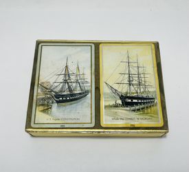 Playing Cards Two Decks Whaling Ship Charles Morgan and U.S Frigate Constitution