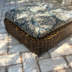 Ottoman - Sumbrella And Rattan
