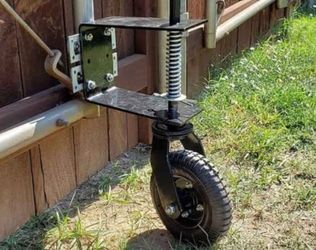 Universal 8" Flat-Free Tire Gate Wheel Suspension Spring-Loaded Wood Chainlink Gate Caster Wheel Weight Capacity 200lb (Black)

Brand New in box 🎁