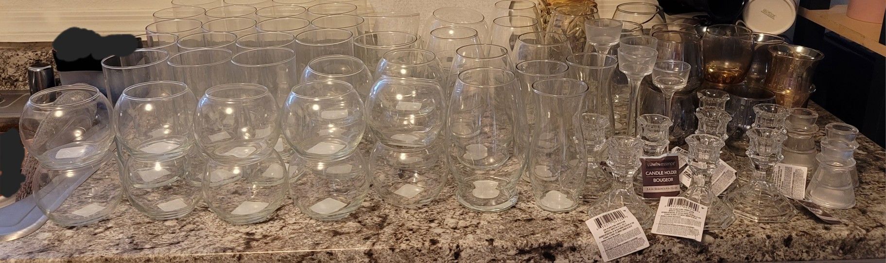 Glass Vases/ Candle Holders Etc For DIY