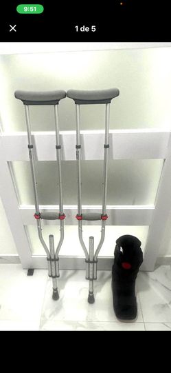 boot and crutches