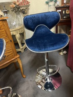2 Blue Suede Chairs