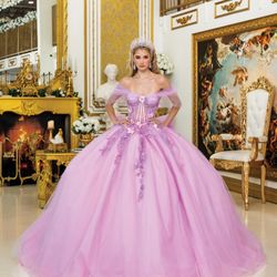 Off The Shoulder floral  Lilac / Blush Quince Dress