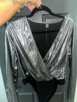 Metallic Silver Body Suit