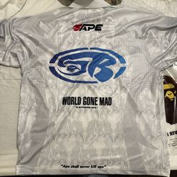 A BATHNIG APE Men's FLAME PATTERN OVERALL PRINT HALF ZIP RELAXED FIT POLO SHIRT