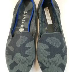 Rothy's Women's Black Gray Camouflage Round Toe Slip On Loafer Flats Size 10