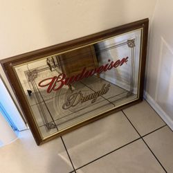 Vintage Budweiser Mirror Bar Man Cave 