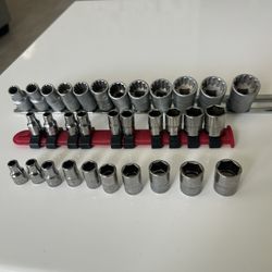 3 Sets Of Sockets 2 Are Snap On And 1 Set Is Mac.
