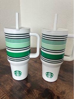 Starbucks 2026 Limited Edition Road Trip Collection 40oz SS Tumbler White Stripe