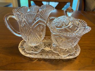 Chatham Crystal Sugar Bowl Set