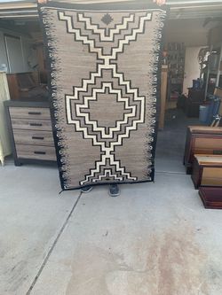Vintage Native American Large Navajo Blanket Rug
