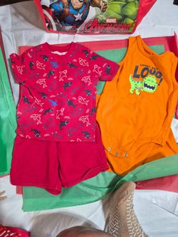 Kids Red Shark Pajamas & Farm Animals Board Book