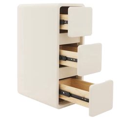 Freestanding Nightstand with Storage Drawers 3-Tier Narrow Nightstand Bedside Table with Drawers Bedside Cabinet for Bedroom, Living Room, Dormitories