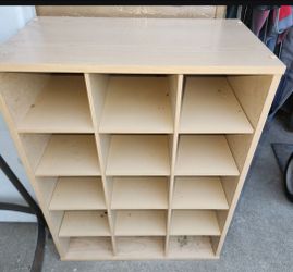 15-Cube Cubby Storage Shelf Unit