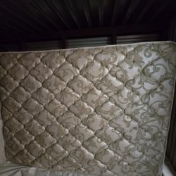 Queen Mattress Set With Bed Frame. Very Clean - In Dust Free Indoor Storage. 