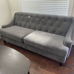 Grey Sofa, 3 Person Couch 
