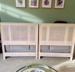 Vintage Drexel Cane Twin Headboards – Matching Pair – $550