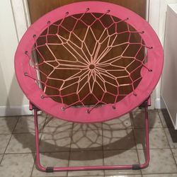 Pink Bungee Foldable Saucer Chair