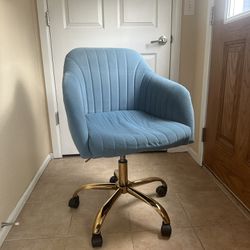 Blue velvet office Chair 