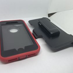 For iPhone 6/6s iPhone 7/8 Red With Black Belt Clip Case 