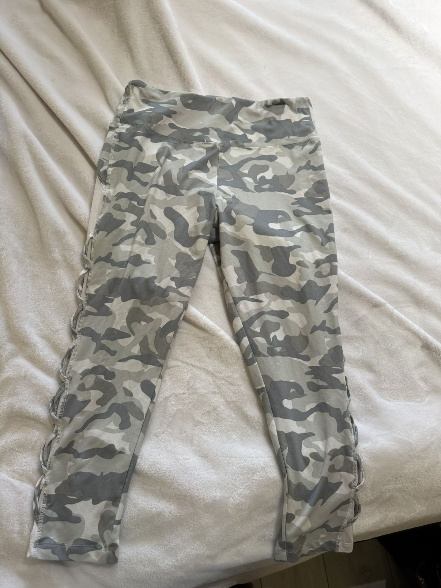 White Camo Leggings Large