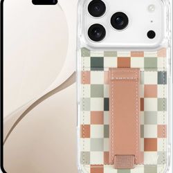 Cases for iPhone 17 Pro Case Aesthetic Wallet Phone Case Card Holder, Securely Holds up to 2 Cards - Cute, Trendy Phone Cover for Women, fits iPhone 1