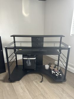 Glass Desk On Wheels