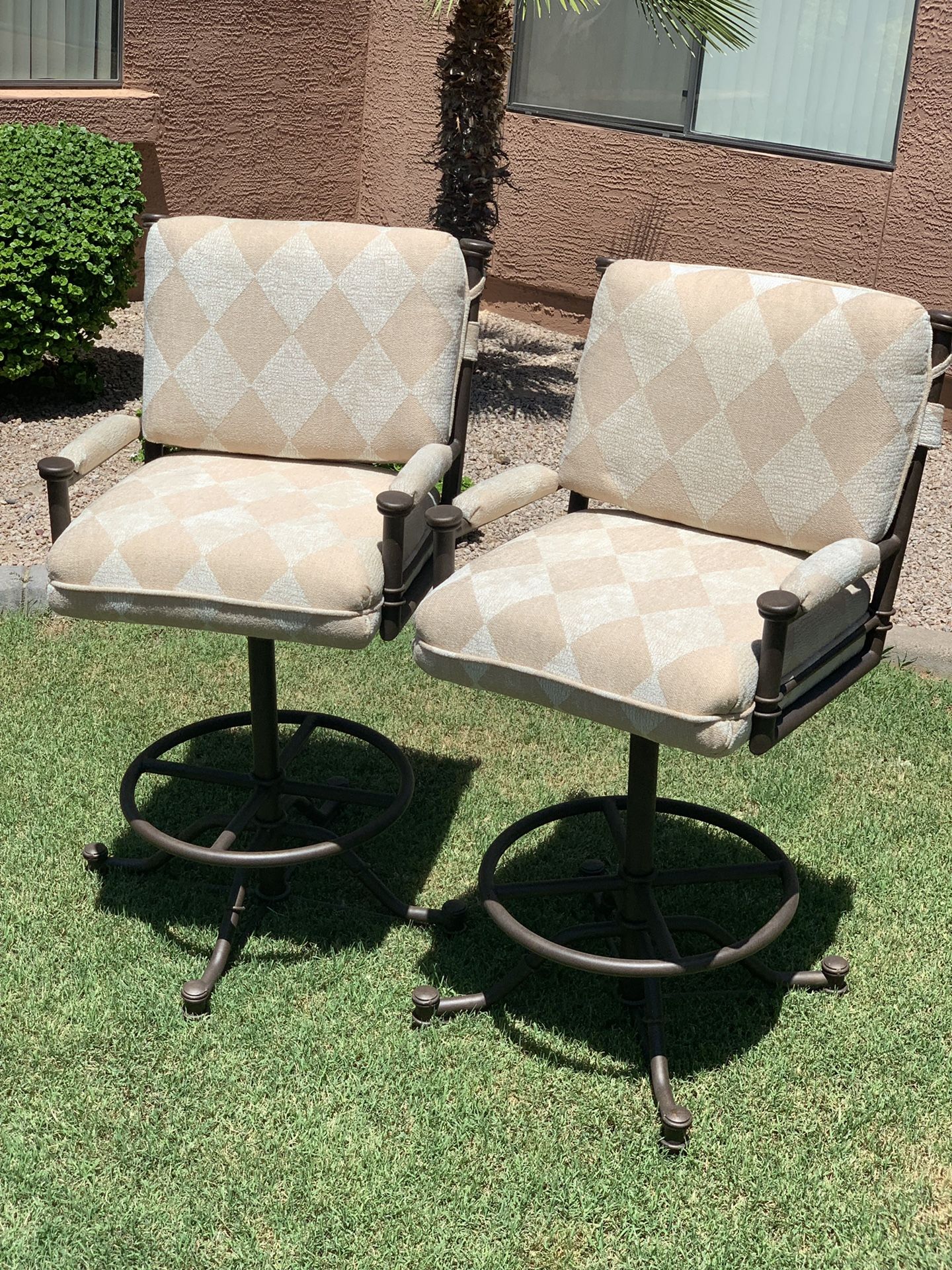 Great pair of Pastel Furniture brand chairs for sale chairs can be use for indoor and outdoor. Both chairs are in good condition and come from a smok