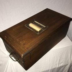 Antique 19th Century mahogany Cash Box -from England Branded ‘Mary Jervis”