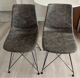 Two grey chairs