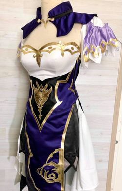 NEW! Genshin Impact Lisa Witch Halloween Purple Sexy Dress and Accesories