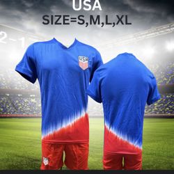 Unbranded USA Soccer Team Uniform Blue Size S/M/L/XL