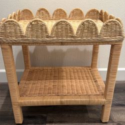 Rattan Beverage Cart/ end Table 