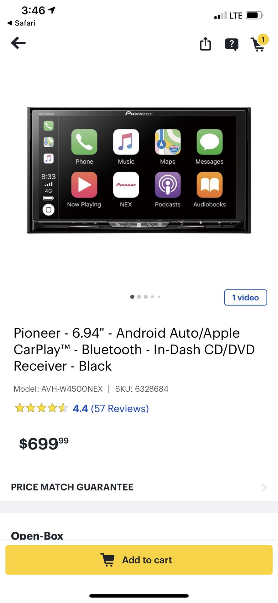 Pioneer AVH-W4500NEX DVD Receiver