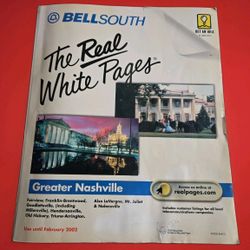 Bell South The Real White Pages Greater Nashville Phone Book February 2002