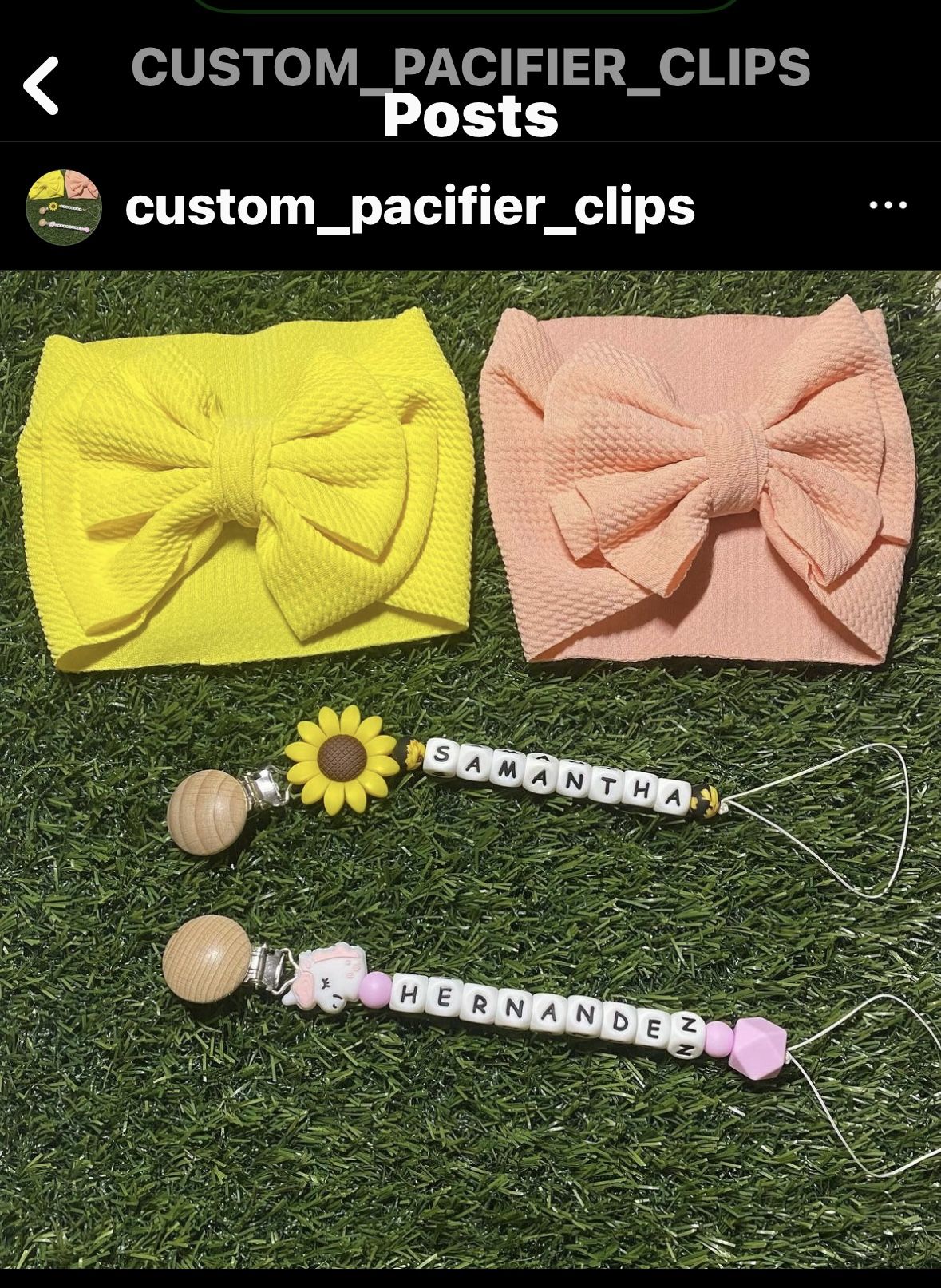 Cute pacifier Clips With Your Babies Name On It