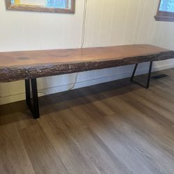 Live Edge Solid Wood Bench / Console Table – Handcrafted – Modern Rusti 