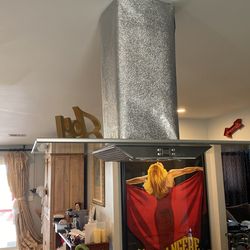Glass Stainless Steel Lighted Range Hood Vent
