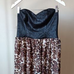 PaperDoll Strapless Leopard Dress, Size 9