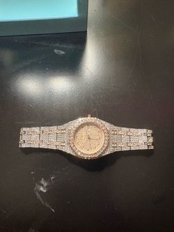 Bust down moissanite AP watch