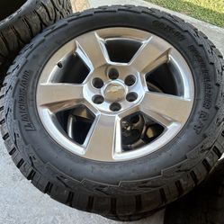 Chevy Texas Edition OEM 20s On New 33s. Set Of 4 Wheels And Tires.