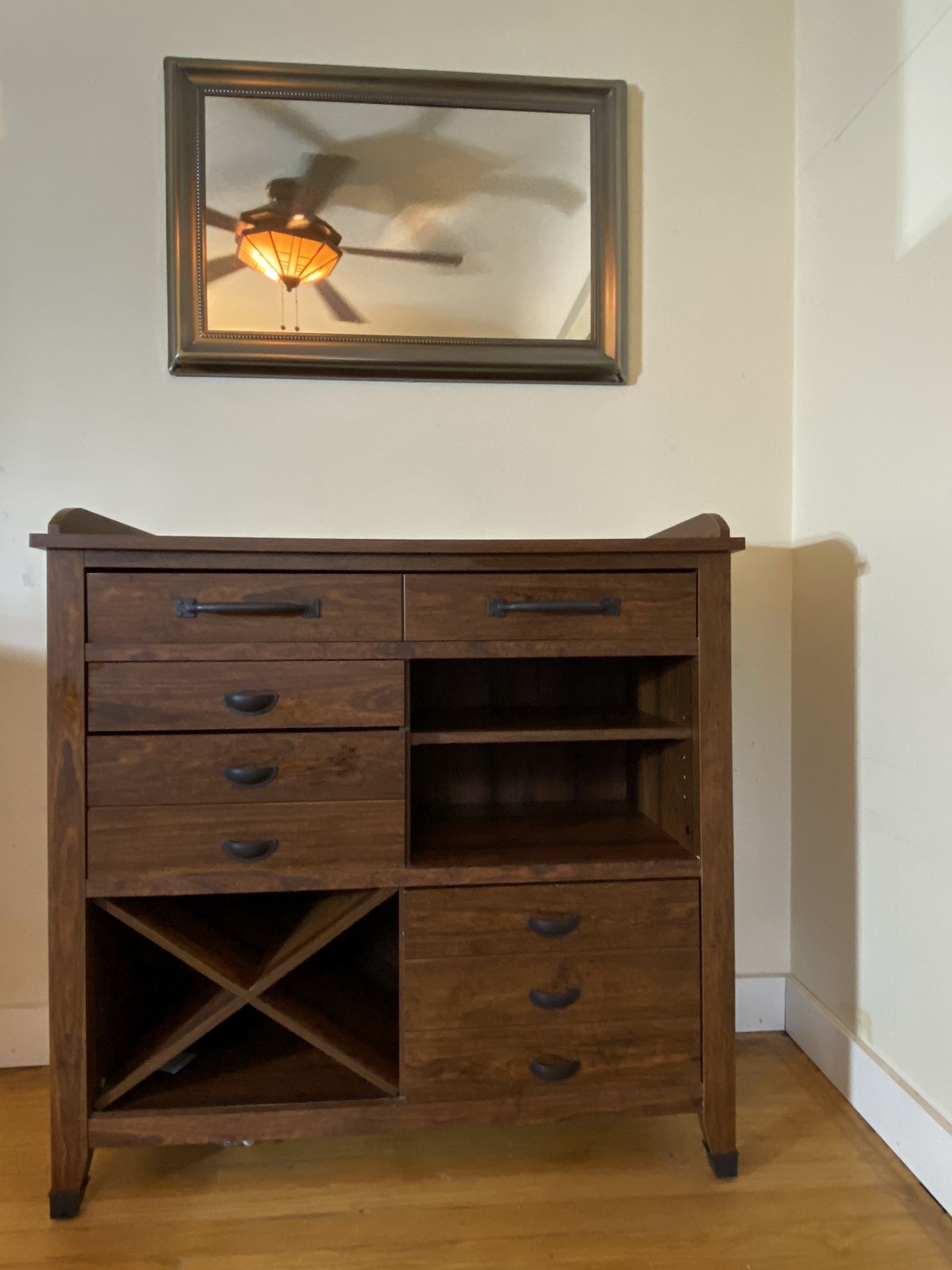 Bar With Drawer Shelf Wine Storage Hood Cabinet Shelf