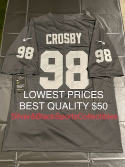 LAS VEGAS RAIDERS MAXX CROSBY STITCHED JERSEY SMALL UP TO 6XL