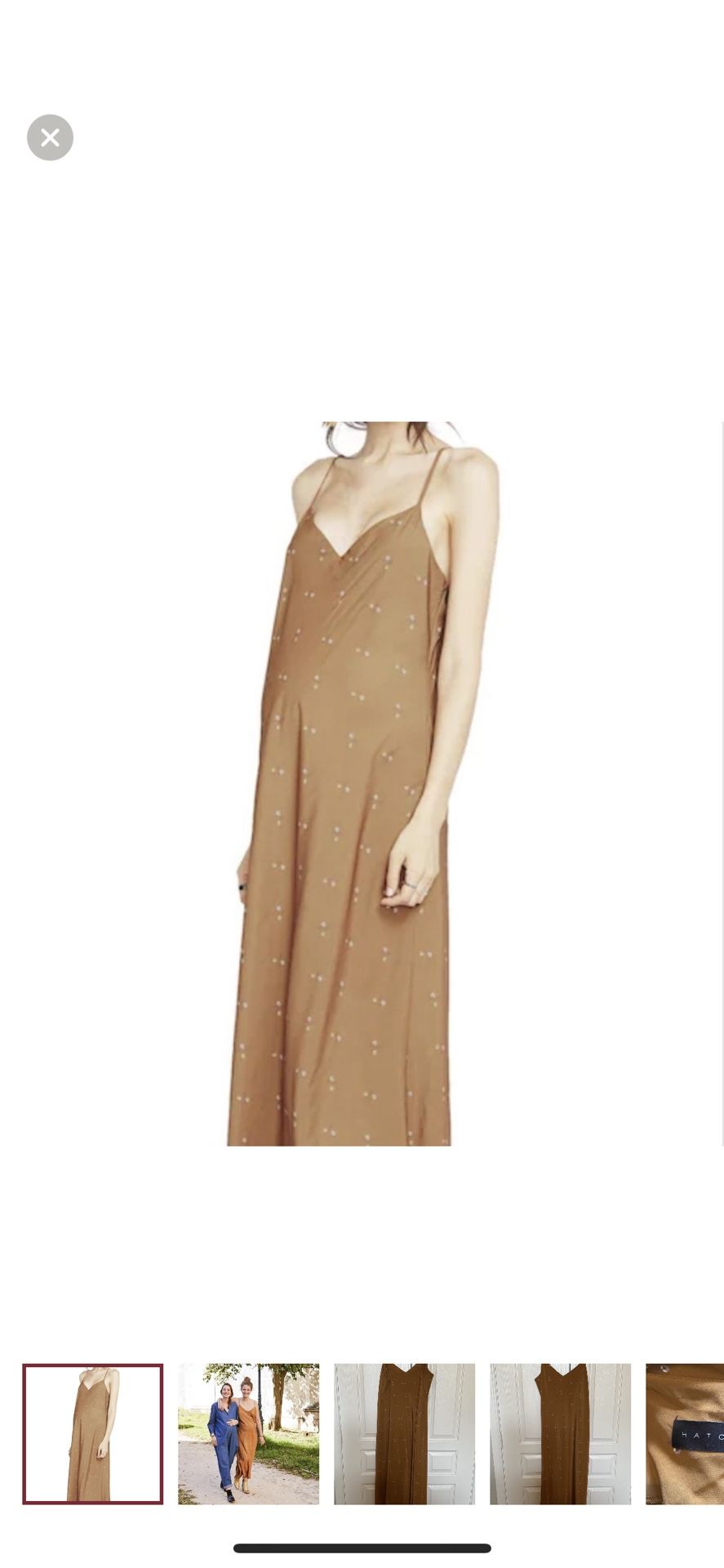 Hatch Maternity Ricky Slip Dress Rust Floral Size