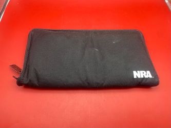 Small NRA Pistol Range Handgun Black Zippered Bag w/Clip 13” x 7”
